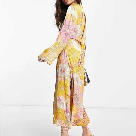 Topshop Floral Silk Midi Dress - Picture 3 of 8